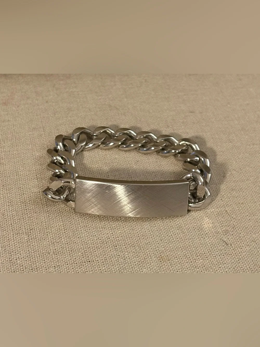 Men's Vintage Speidel Silver-Tone ID Bracelet.